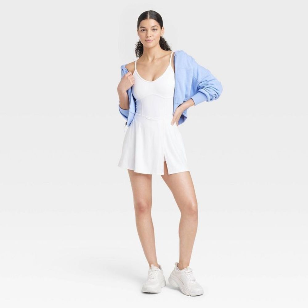 JoyLab -  Women's Corset Detail Athletic Active Dress White - Picture 3 of 4